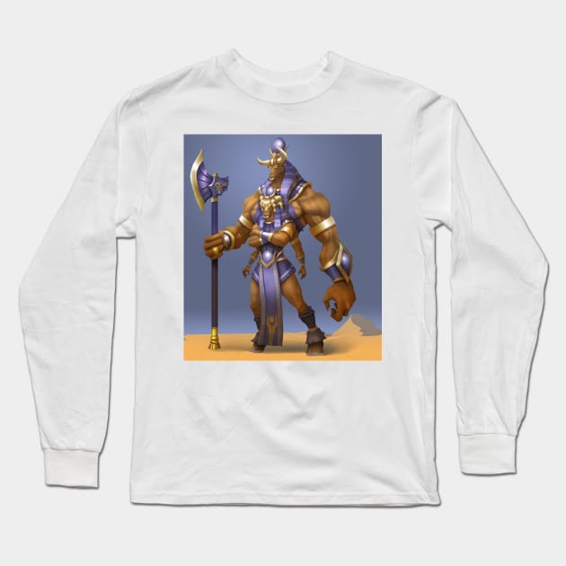 Egyptian Minotaur Collection Long Sleeve T-Shirt by Beckley Art